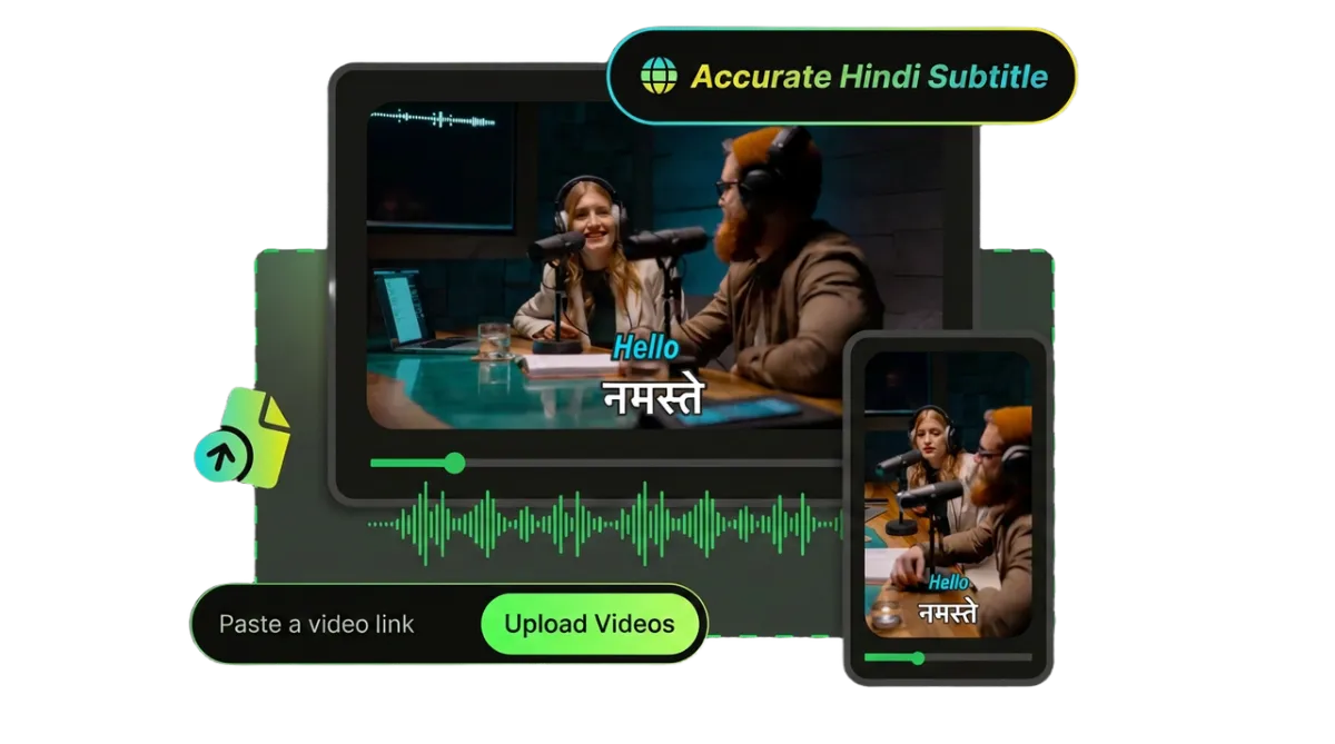 AI-generated Hindi subtitles with accurate speech recognition